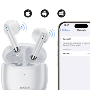 True Wireless Earbuds Bluetooth V5.3 Semi in Ear Design Buds with Mics for Android iOS