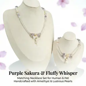 Purple Sakura & Fluffy Whisper - Adjustable Human & Pet NecklaceSet cruel intentions necklace