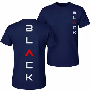 This Men's Pure Cotton Short-Sleeve T-Shirt Features The Graphic "Black." A Stylish Unisex Piece Suitable For Both Men And Women, Its Classic Crew-Neck Design Makes It A Versatile Wardrobe Staple For All Four Seasons.