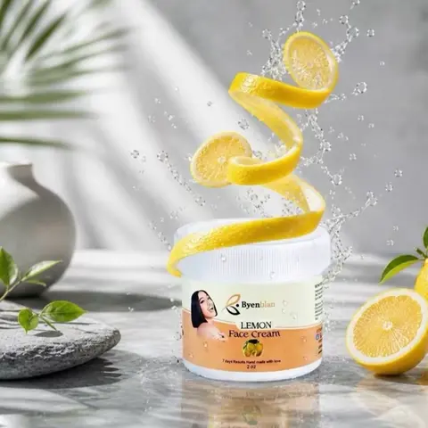 BYENBLAN Gentle Andeyò Face Cream with Lemon Extract - 2 fl oz Jar Moisturizer, Nontoxic, Daily Moisturizing, Deep Hydration, Brightening, Dewy Citrus Glow, Supple Texture for All Skin Types