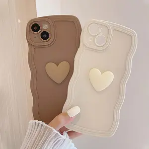 Wave Shell Two-Color iPhone Case Set, Includes Two Cases + Heart-Shaped Shockproof Protective Design for iPhone 11/12/13/14/15/15 Pro