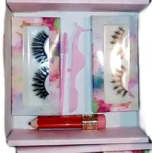 sugarcandygoddess boxes including lip gloss eyelashes, eyelashe tool and Brush Lipstick Makeup Cosmetic Glossy Lip Care