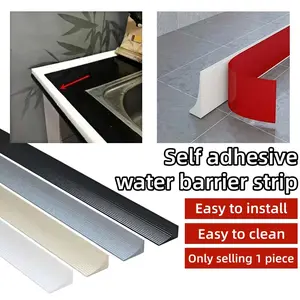 1 Roll of 2m/78.74 Inch Self-adhesive Waterproof Water Barrier Strip, Countertop Bathroom Water Barrier Strip, Easy To Install, Suitable for Kitchen Sinks and Countertops