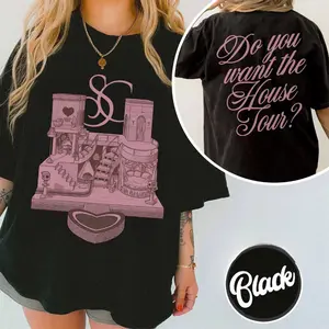 Do You Want The House Tour Shirt –  Double Sided Sabrina's House Tour Gift, Pop Music Fan Gift, Vintage Aesthetic Tour Tee, House Tour Graphic Shirt