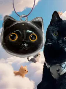 Cute Kitten Hair Storage Pendant with Transparent Cat Fur Holder, Creative Pet Hair Keychain Kawaii, Adorable Cat Hair Ball Storage Box