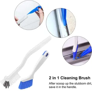 2Pcs/Set Cleaning Brush for Cleaning,Sink Scrub Brush with Handle,Bathroom Kitchen Edge Corner Grout Cleaning Brushes for Household Use,Window Track Cleaning Brush,Christmas Party Gifts,Hand Tools Kits