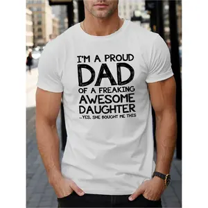 Camiseta con un padre orgulloso y su hija increíble, perfecta para hombres, diseño casual de manga corta ideal para el verano