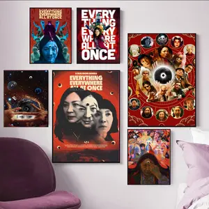 Oscar Winning Sci-Fi Comedy Epic E-Everything Everywhere All at Once Poster, Vintage Prints, Lightfast self-adhesive posters ideal for gifting and adorning walls in bedrooms living rooms cafes high-def printing water-repellent safeguard