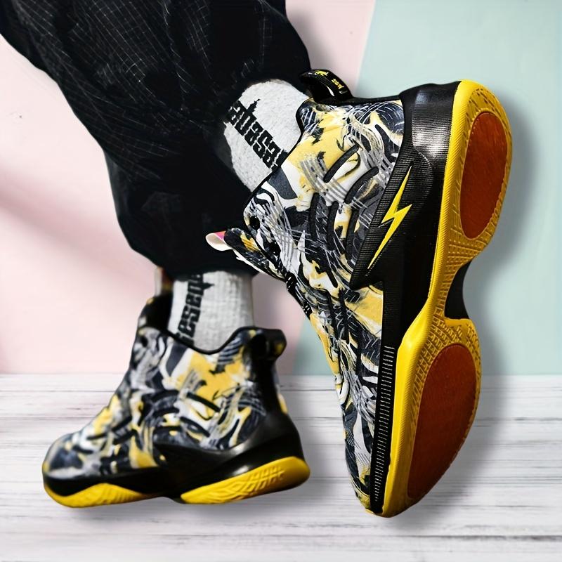 Men's and women's mid-top basketball shoes, small sizes for students, breathable PU upper and wear-resistant non-slip cushioning sole, suitable for sports and casual wear - stylish lace-up training shoes