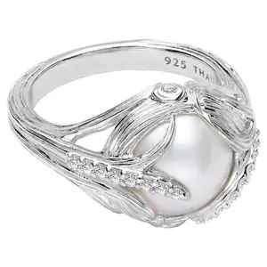 Ariva Sterling Silver Mabe Cultured Pearl Ring