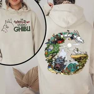Studio Ghibli Hoodie, Studio Ghibli Sweatshirt, Howls Moving Castle Shirt, Totoro, Calcifer, ponyo, Spirited Away, Studio Ghibli World Shirt, Trending Anime Winter Sweatshirt