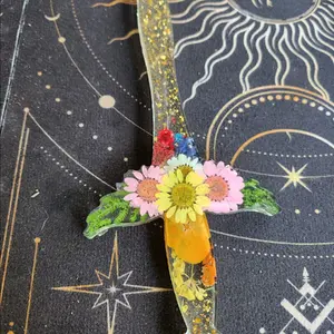 Fairy Flower Dagger Resin Art Athame Fantasy Prop