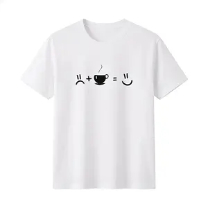 MoodTees Minimalist Creative Coffee Emoji Graphic T-Shirt – Men’s Short Sleeve Tee, Fun Coffee Expression Print, Casual Crewneck, 100% Cotton, Soft Breathable Fabric, Comfortable Relaxed Fit, Trendy Streetwear, Everyday Wear, Gifts
