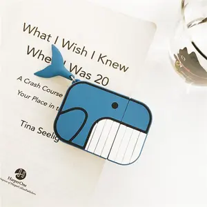 Cute Cartoon Whale Earphone Case, Simple Animal Earbuds Protector, Silicone Earphone Protective Cover Case Compatible With Apple Airpods Headphones Protection