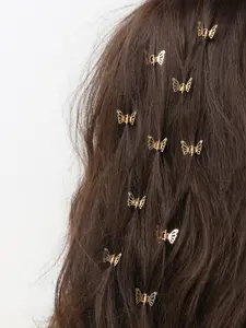 10pcs Women's Elegant Butterfly Hair Claw, Casual Trendy Hollow out Metal Butterfly Hair Claws, Fashionable Hair Accessories for Daily & Party Decoration