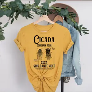 Cicada Comeback Tour Broods Xiii&xix Tee Shirt Nature Unisex Relaxed Adult Top Cool Bug Graphic Tees Cicada Mmxxiv Entomologist Gift