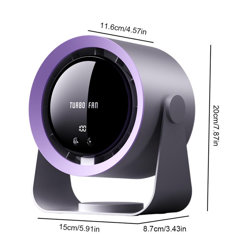 USB Charging Fan with Digital Display, 100-Speed Turbo Powerful Fan, Adjustable and Portable Desktop Hanging Fan, Strong Wind Cooling for Summer, Suitable for Home, Kitchen, Bathroom, Office, Outdoor Camping