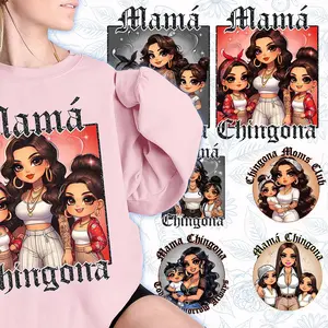 Mama Chingona Sweatshirt, Chibi Style Latina Mother's Day Gifts for Mom Shirt, Chicana Mom Sweater, Mama Sweatshirts Womenswear Comfortable