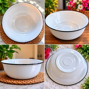 Kivèt Blan Enamel White Basin Elegant and Durable for Everyday Use