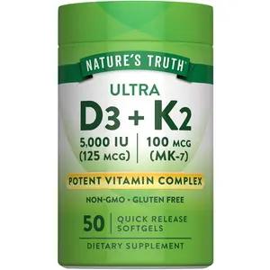 Vitamin K2 100mcg + D3 5000IU | 50 Softgels