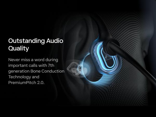 SHOKZ OpenComm2 - Open-Ear Bone Conduction Headphones, Wireless Bluetooth Computer Headsets with Noise Canceling Mic and Mute Button for Work, Call, Meeting, 16 Hours Talk Time for Mobile & PC, Black