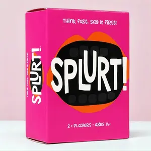Party to go,Splurt ! Think Fast, Say Answer First Board Card Game, 2-8 players to Desktop Fun Date Game, Party Game for Adults & Teens, Portable Party Card Game