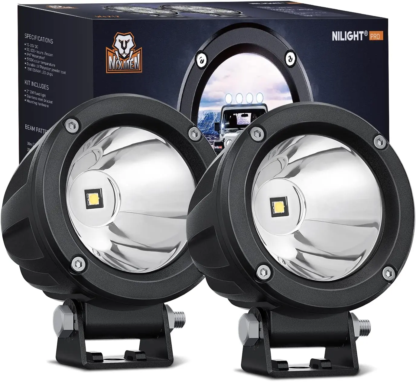 Nilight Motorcycle Led Pods 2PCS 3Inch Spot Round Led Offroad Fog Light 1065LM Built-in EMC Driving Lights Auxiliary Light for Motorbike SUV ATV Truck Boat Tractor Forklift High Lumen Headlight Headlight Waterproof dealsforyoudays