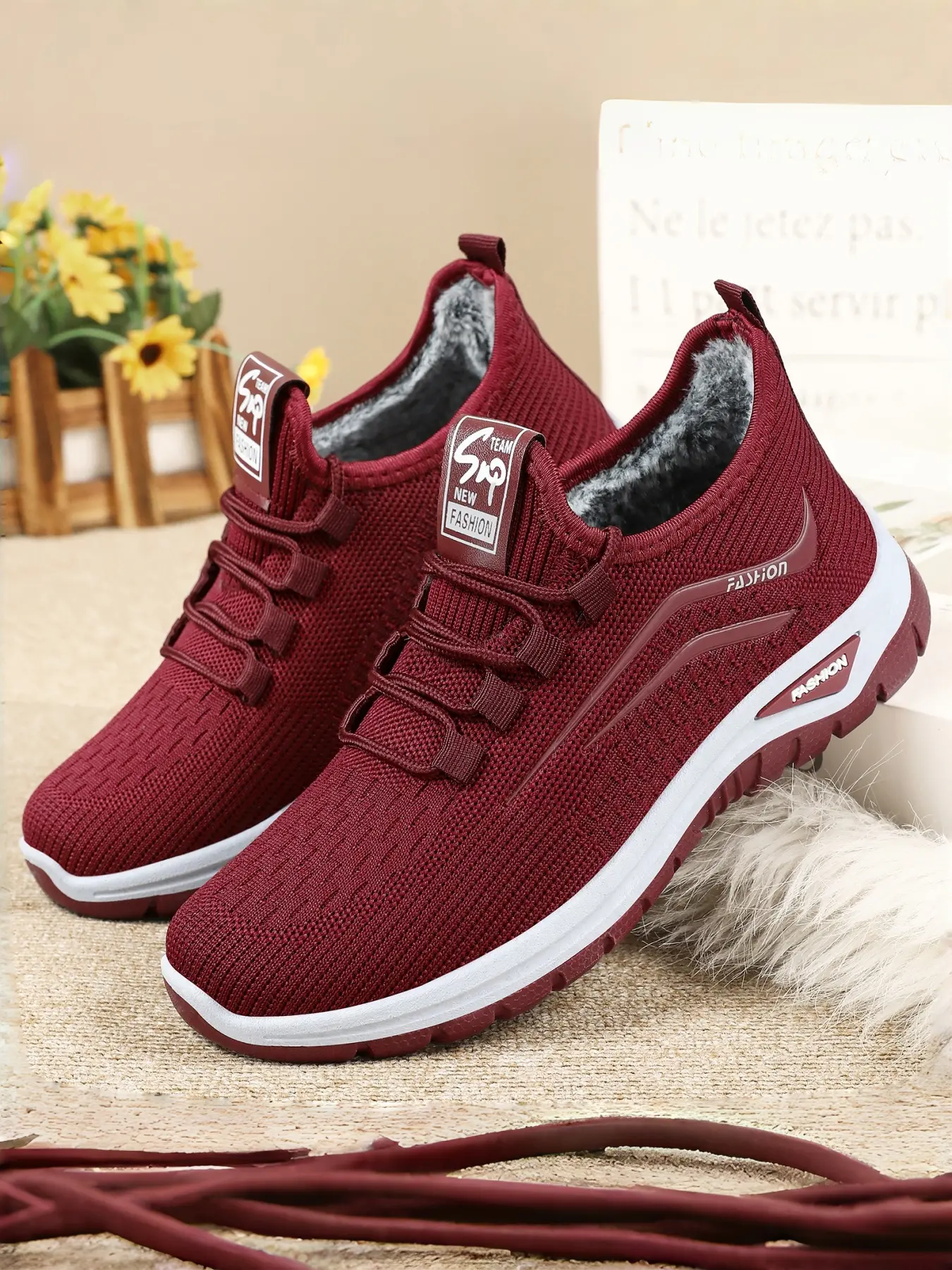 Winter Thermal Walking Shoes for Women | Thick Fleece-Lined Lace-Up Rubber Boots | Outdoor Water-Resistant Ankle Boots Footwear