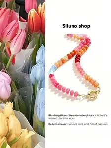 Bohemian Vibrant Beaded Gemstone Necklace, Fashionable Jewelry Accessory for Ladies & Teens, Versatile Daily & Stackable Style, Ideal Birthday, Graduation & Friendship Gifts for Her Versatile Daily & Stackable Style Vibrant Candy-Colored Beads