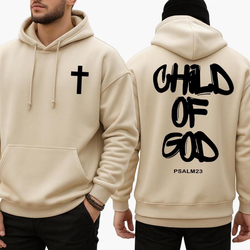 Child of God 2-sided Hoodie, Faith Graphic Pullover, Christian Streetwear Sweatshirt, Unisex Casual Outfit, Trendy Spiritual Apparel