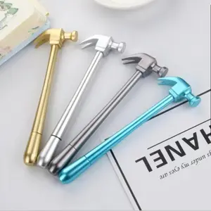 2026 New Hot 4Pcs Ram's Horn Hammer Ballpoint Pens, Random Color Cute Cartoon Fun Stationery, Creative Hammer Shape Pen, Ideal Student Gift & Office Writing Supplies