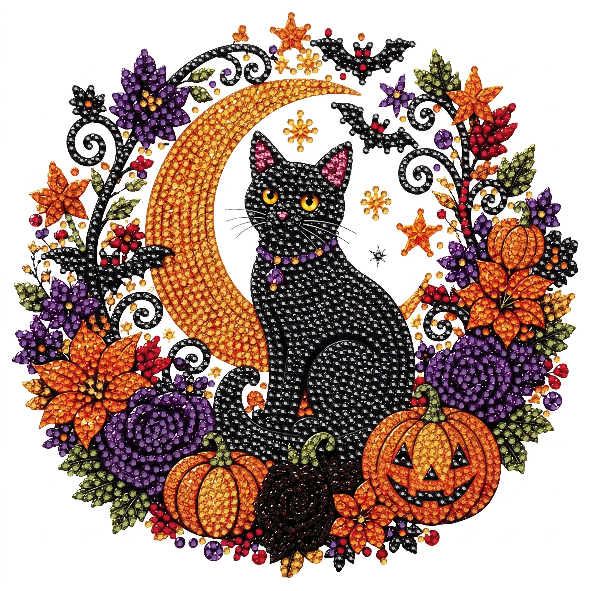 Halloween Diamond Painting Hanging Suncatcher Kit, DIY Rhinestone Art Ornament, Home Decor Gift
