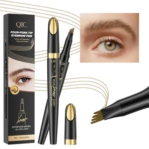 4-Tip Microblading Eyebrow Pen for Women, Waterproof Eye Brown Pen with a Micro-Fork Tip to Effortlessly Create Hair Like Natural Brows Brown,Easy to Use Microblade Eyebrow Pencil Brush outdoorfun