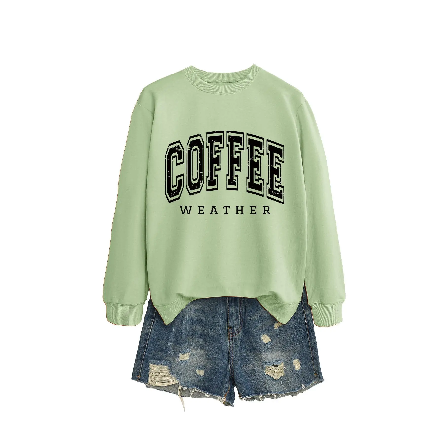 Olive green hoodie (black lettered pictu