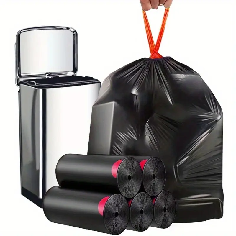 Extra-Large 35 Gallon Heavy-Duty Black Trash Bags - Perfect for Home, Hotel & Supermarket Use, Durable Polyethylene, Multi-Purpose Cleaning Supplies Disposable Kitchen