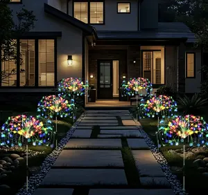 Christmas decorations 120LED Pole Fireworks Lights, Outdoor Waterproof Garden Lights, 8 Lighting Modes, Patio, Balcony B&B Scenario Camping Party Decoration, Carnival Outdoor Summer Ambient LightsHoliday decorations available in multiple sizes