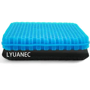 Gel Seat Cushion for Long Sitting - 16.5" x 14.5" x 2.4" Extra Thick & Soft Gel Cushion for People Over 185 lbs, Pressure Relief Cushion for Office Chair, Egg Cushion for Wheelchair, Gel Pad for Car