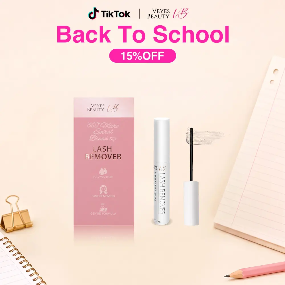 backtoschool VEYESBEAUTY 5ml Cluster Lash Remover for DIY Eyelash Extensions Clear Remover for Self-application Individual Lashes at Home Makeup Remover,back to school