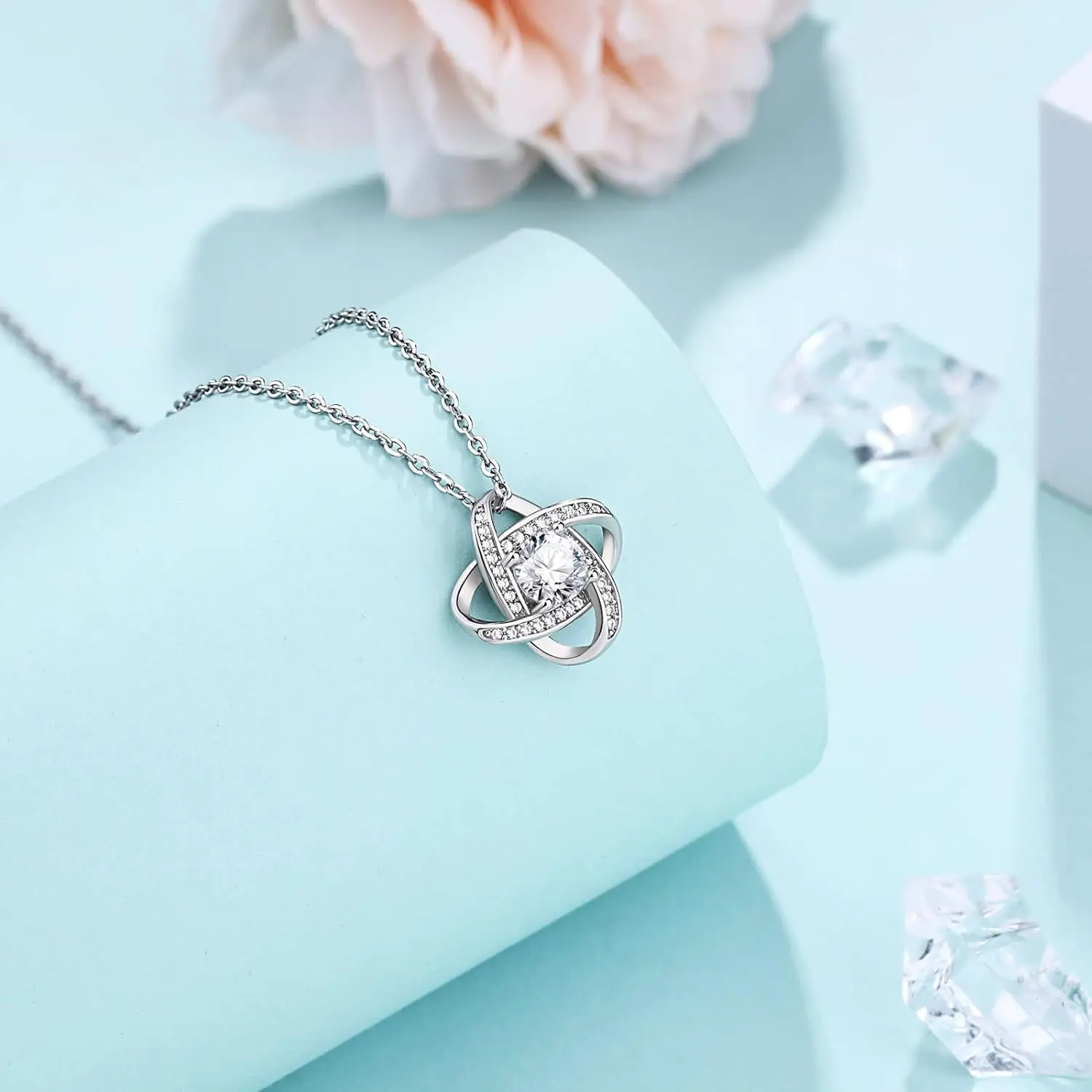 Mother Daughter/Mother In Law Love Knot Necklace, Wedding Birthday Gifts For Grandma - Step Mom, Mother In Law, Mother Of The Groom, Goddaughter.