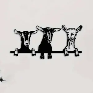 Goat Design Wall Art, 1 Count Metal Wall Decor, Wall Hanging Decor for Home Living Room Bedroom Garden, Home Decor, Poster, Wall Art Decoration