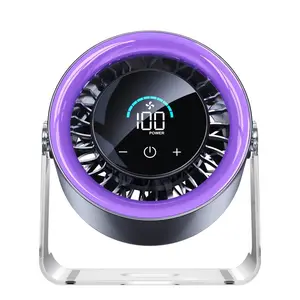 【Summervibes】Desktop Fan Turbo Table Fan Travel Vacation Essentials for Office 100-Speed Digital Display Low Noise Rechargeable Battery Dual Adjustment Modes Quiet Cooling Quiet Desk Fan Portable Usb