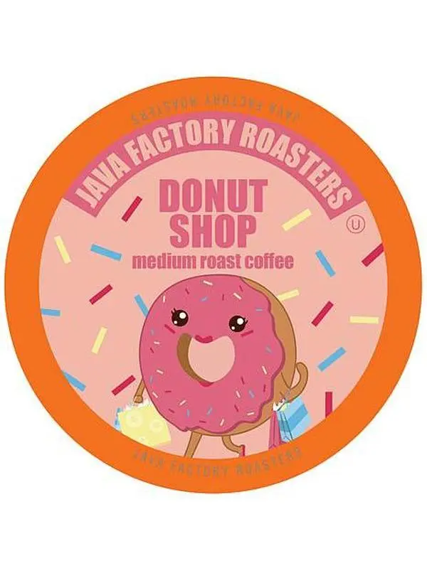 Two Rivers Coffee Java Factory Medium Roast Coffee Pods Donut Shop Blend 80-Count