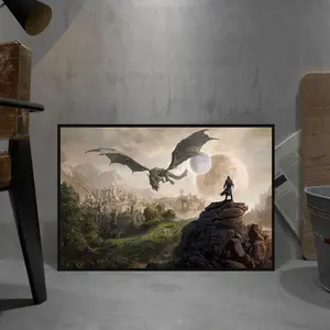 The Elder Scrolls V Skyrim Poster, Dragonborn Wall Art, Wall Decor, Rolled Print, Game Poster Gift