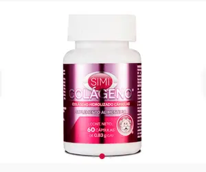 Simi Colageno - Hydrolyzed Collagen Capsules 60 Count 0.83g Each for Skin Hair & Joint Health Food Supplement