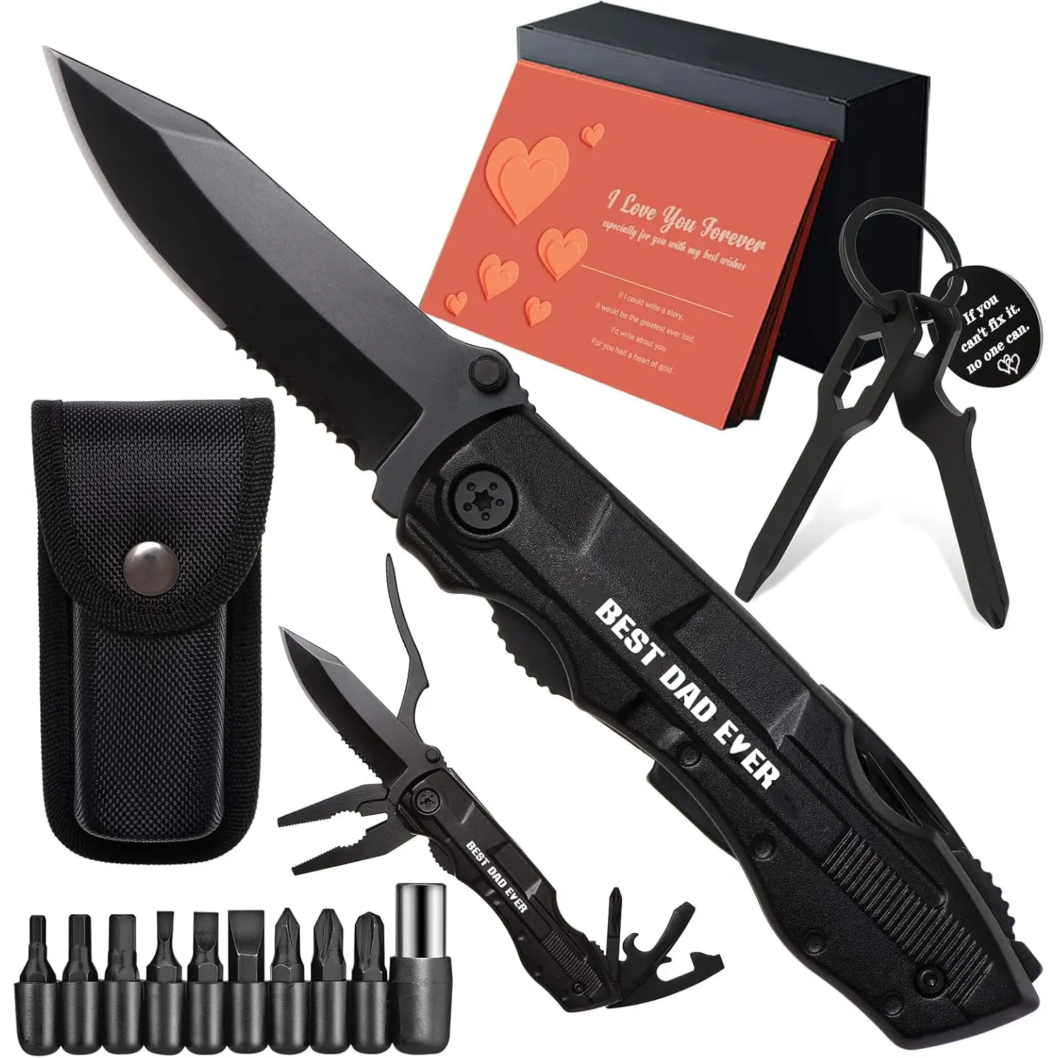 Gifts for Dad from Daughter, Fathers Day Birthday Gifts for Dad, Pocket Knife for Stocking Stuffers, Multitool Gadget for Christmas Dad Gifts, Stocking Stuffers for Dad