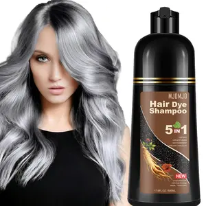 Instant Silver Gray Hair Color Shampoo (5 in 1), 16.9 Fl Oz, Long Lasting,Unscented,Natural Dye Shampoo for Women Men - Works in Minutes, Vegan Ammonia Free Hair Shampoo Haircare
