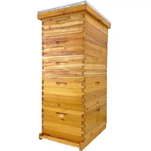 5-Layer Bee Hive, Beehive Kit Langstroth Bee Hive Coated with 100% Beeswax Includes 2 Deep Bee Boxes, 3 Medium Bee Hive, NO Frame