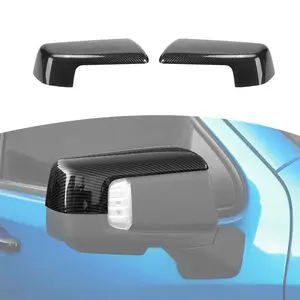 Carbon Fiber Style Rearview Mirror Cap Cover Trim for 2019+ Chevy Silverado 1500 & GMC Sierra 1500 Car Exterior Accessories High-Quality UV-Resistant Polyurethane Coating Easy Installation