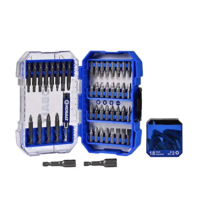 Kobalt Screwdriver Bit Set 65-Piece with 18 Pack of Bits Included in Blue Storage Case