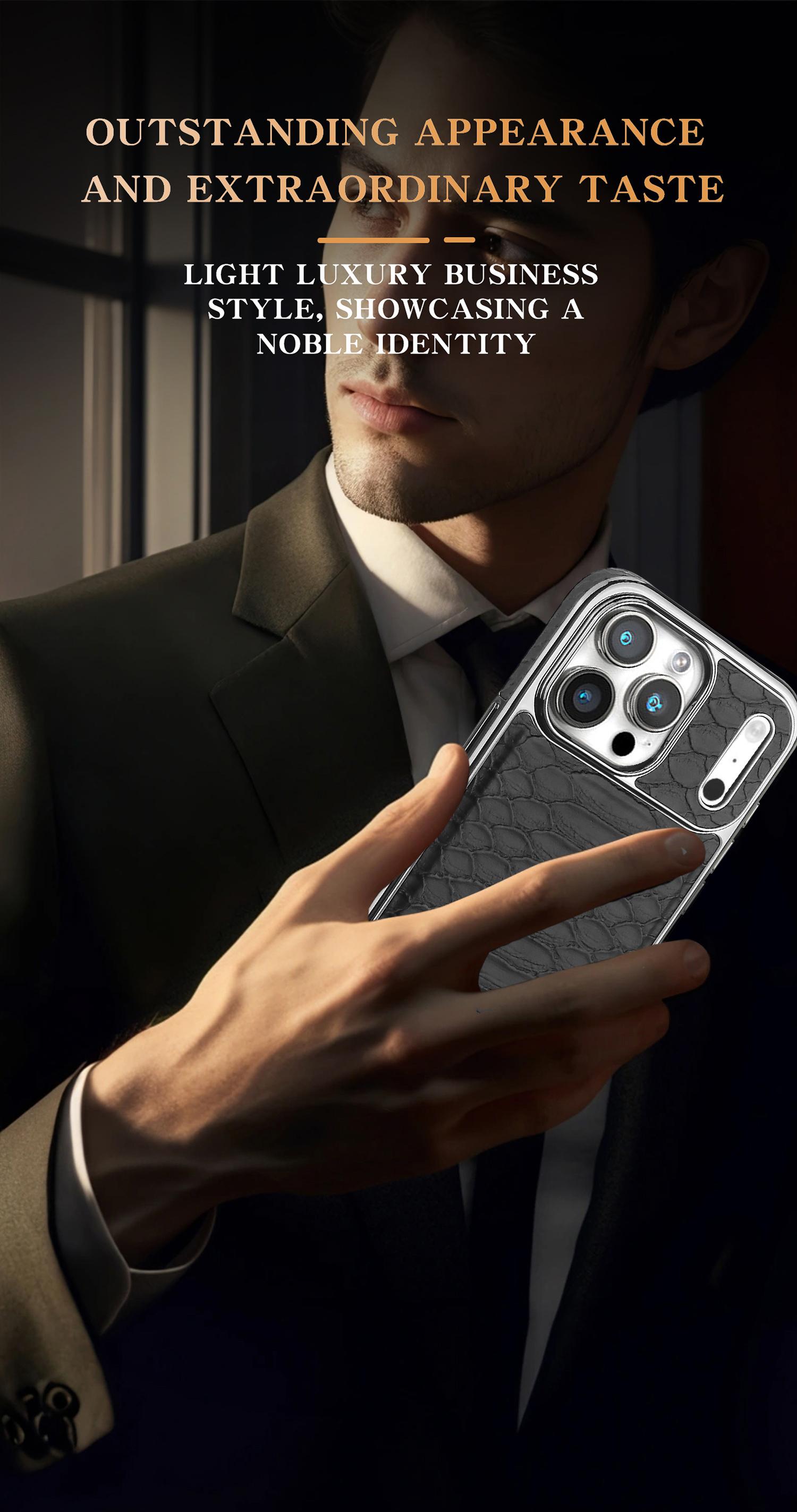 Luxury Business Vegan Faux Snake Skin Case - Compatible with iPhone 17/16/15/14/13/12 Pro Max | Electroplated Soft Edge Full-Body Shockproof Cover